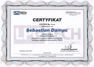 Certyfikat LPGTECH Auto Seba